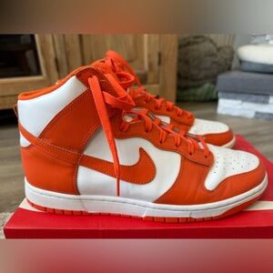 Nike Dunk Hi Retro Sneakers - White & Orange Blaze size M11